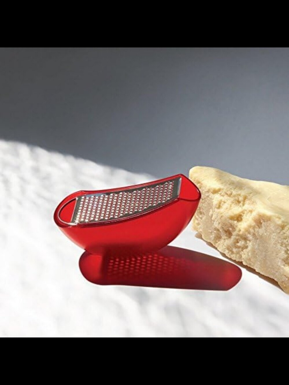 Red Handheld Kitchen Grater - Compact Food Zester